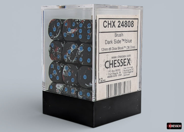 Chessex D6 Block: Brush Dark Side/Blue (12mm)