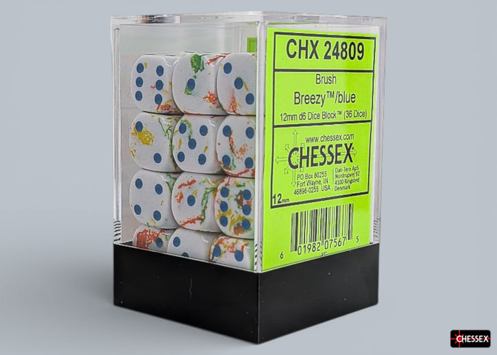 Chessex D6 Block: Brush Breezy/Blue (12mm)