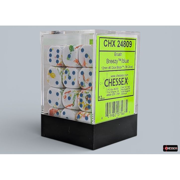 Chessex D6 Block: Brush Breezy/Blue (12mm)
