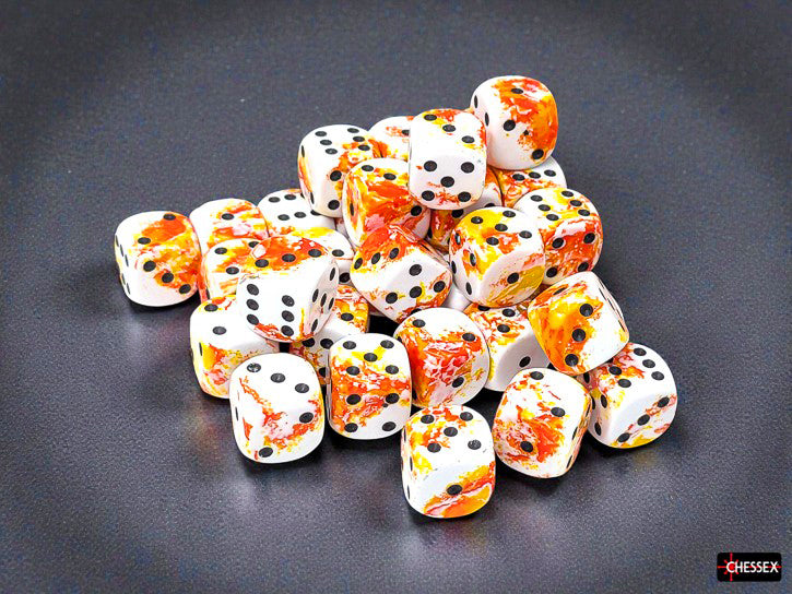 Chessex D6 Block: Brush Sunrise/Black (12mm)