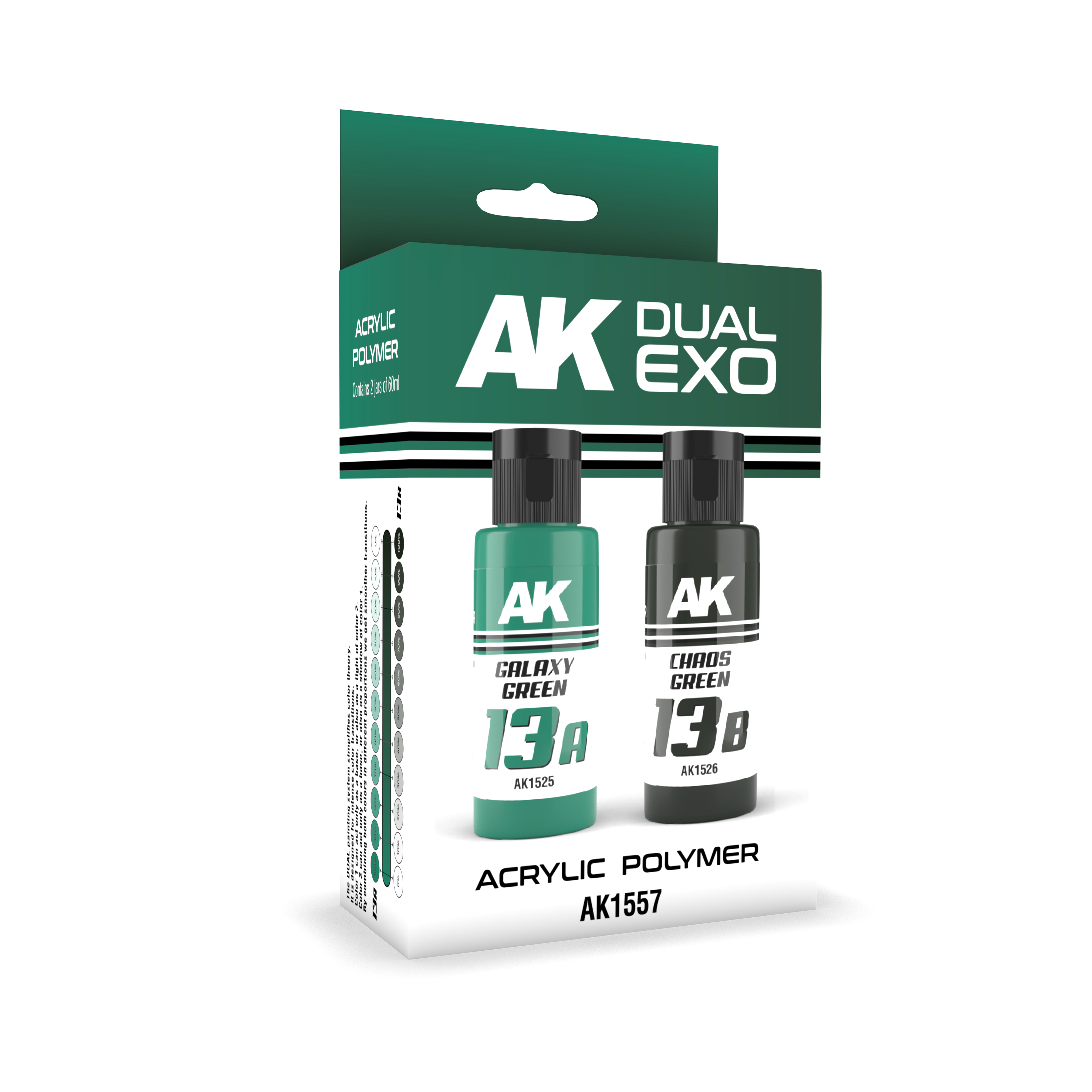 Ak Interactive Galaxy Green & Chaos Green Dual Exo Paint Set - War Games USA