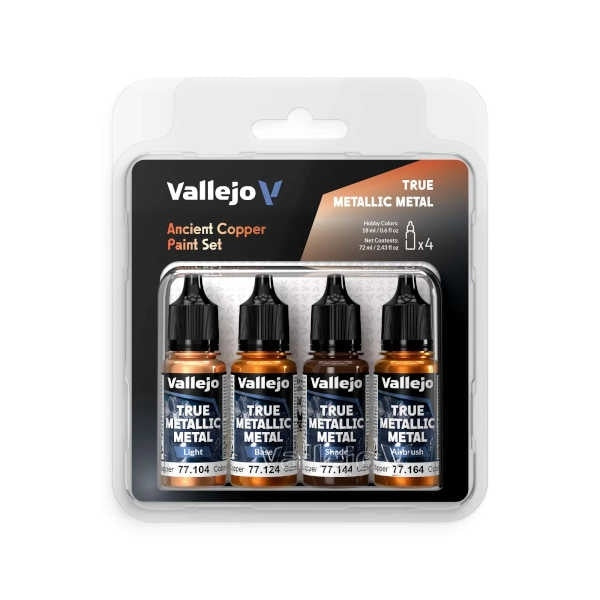 Vallejo True Metallic Metal: Ancient Copper Color Set (4)