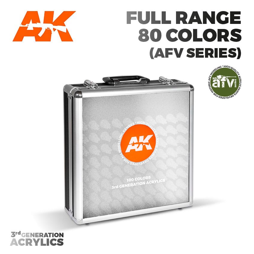 AK Interactive 3G Acrylics Briefcase - 80 Colors Full AFV Range - War Games USA