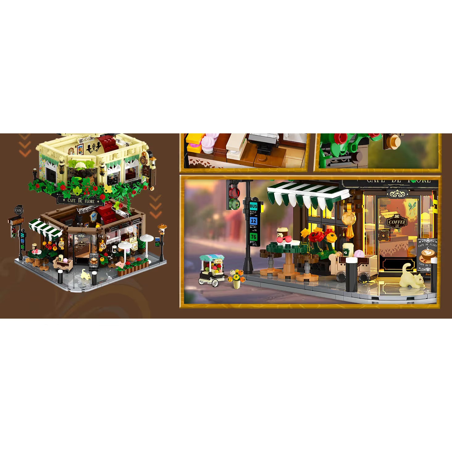 Flower Cafe House Building Set with Lights - Insoon - War Games USA