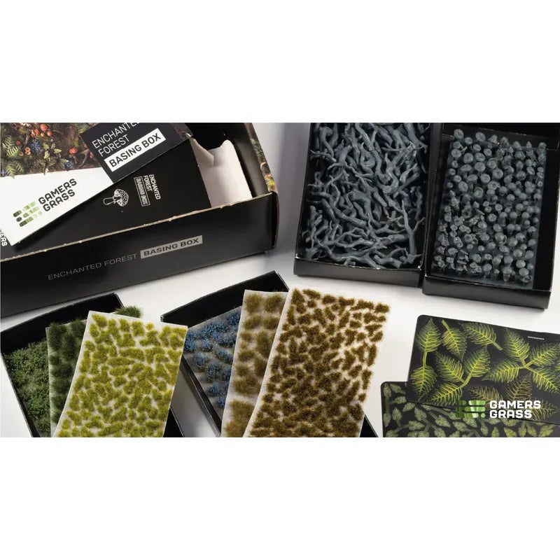 Baron of Dice Enchanted Forest Basing Box with realistic gaming grass for miniature bases and terrain decoration.