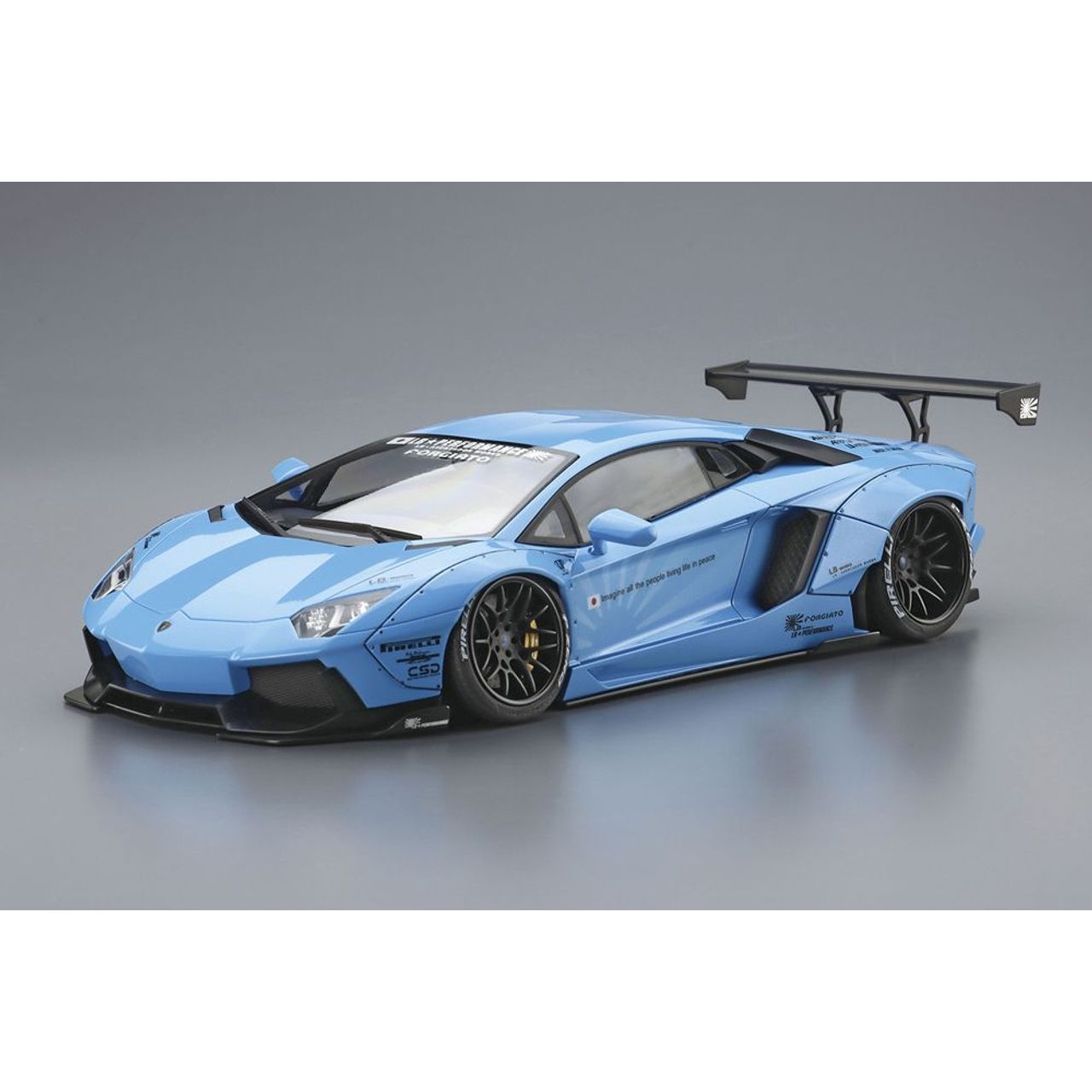 Aoshima Liberty Walk 1/24 No.17 LB Works Lamborghini Aventador Ver.2 Plastic Model - War Games USA