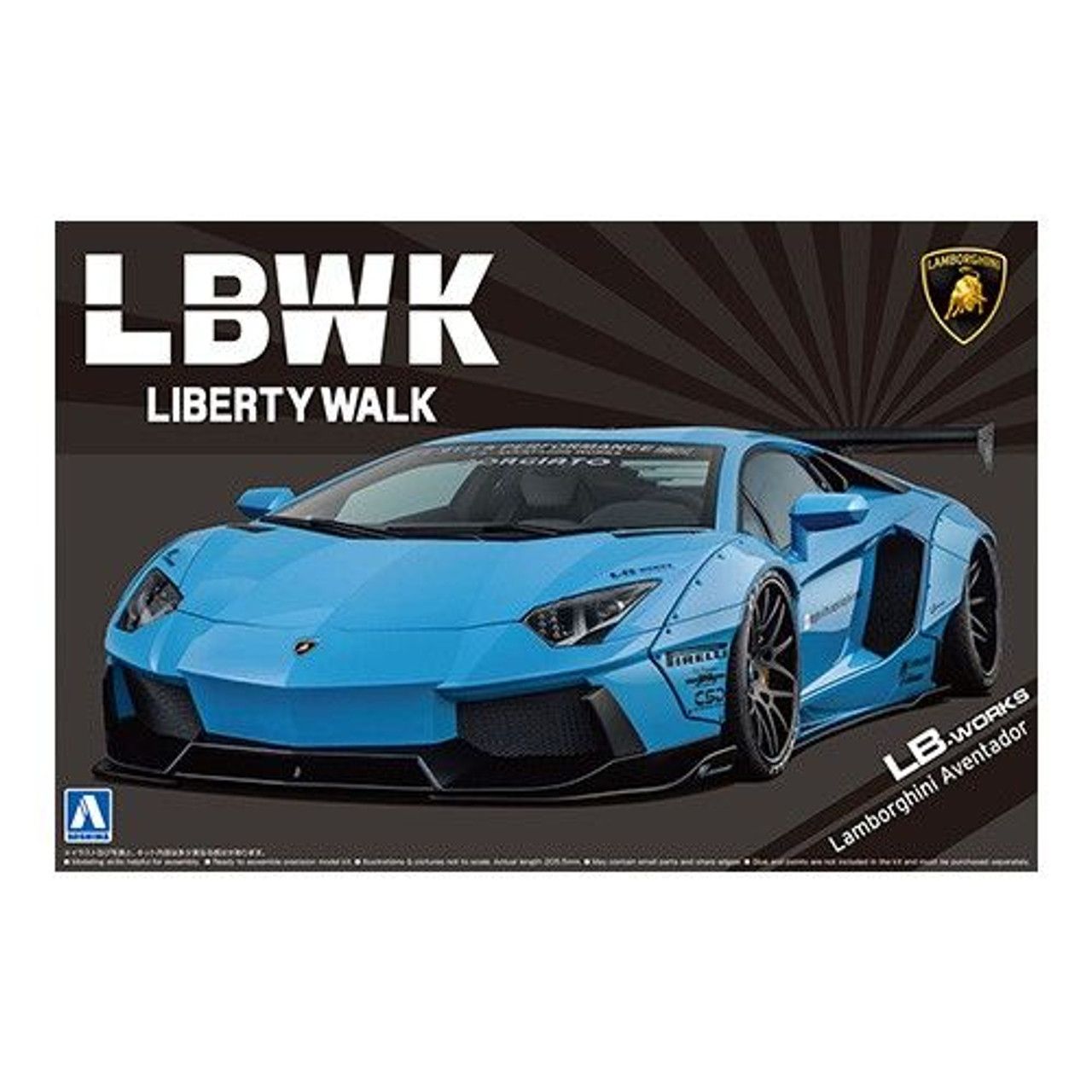 Aoshima Liberty Walk 1/24 No.17 LB Works Lamborghini Aventador Ver.2 Plastic Model - War Games USA