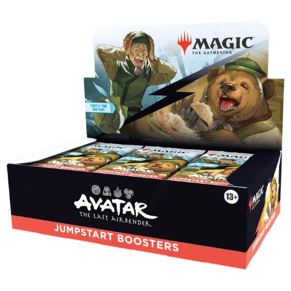 Box of Magic: The Gathering Avatar: The Last Airbender Jumpstart Boosters on a white background