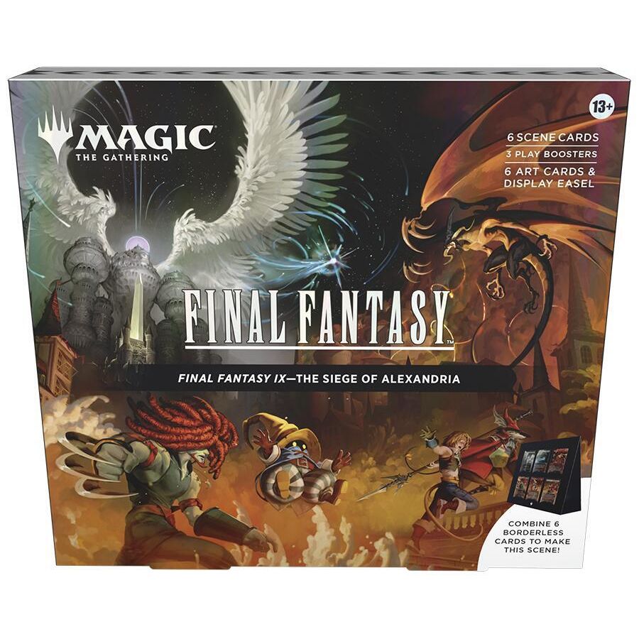 Magic: The Gathering FINAL FANTASY Scene Box set featuring The Siege of Alexandria with detailed artwork and collectible game pieces.