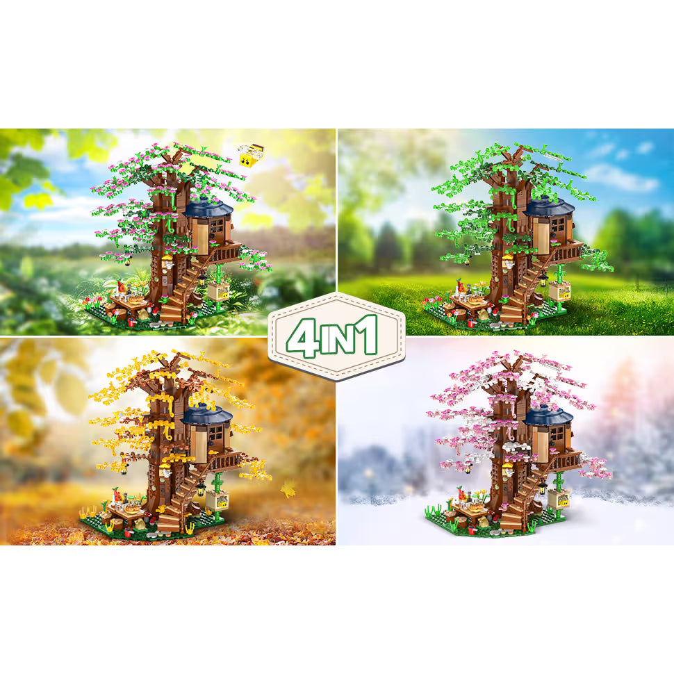 4 in 1 Tree House Building Set with LED Light - Insoon - War Games USA
