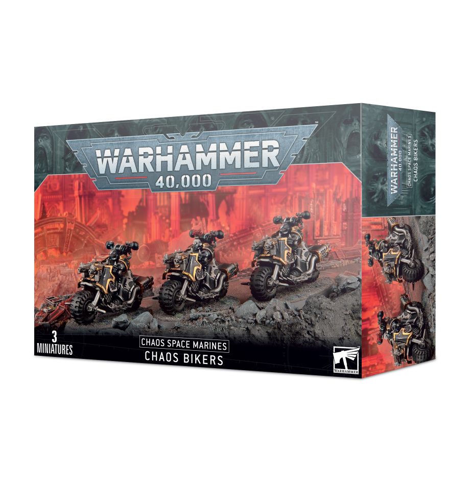 Chaos Bikers box - three multipart plastic Chaos Space Marine bikers for Warhammer 40,000
