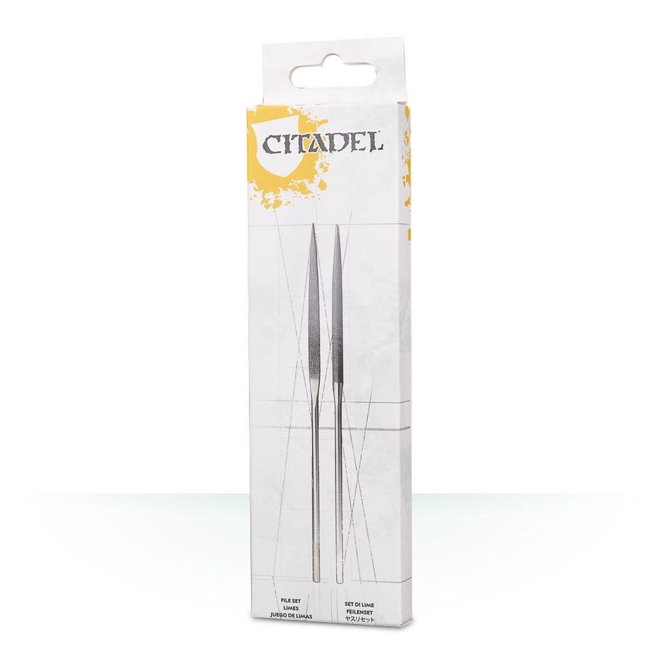 Citadel Colour file set with various metal files for hobby and model detailing, displayed on a plain background.