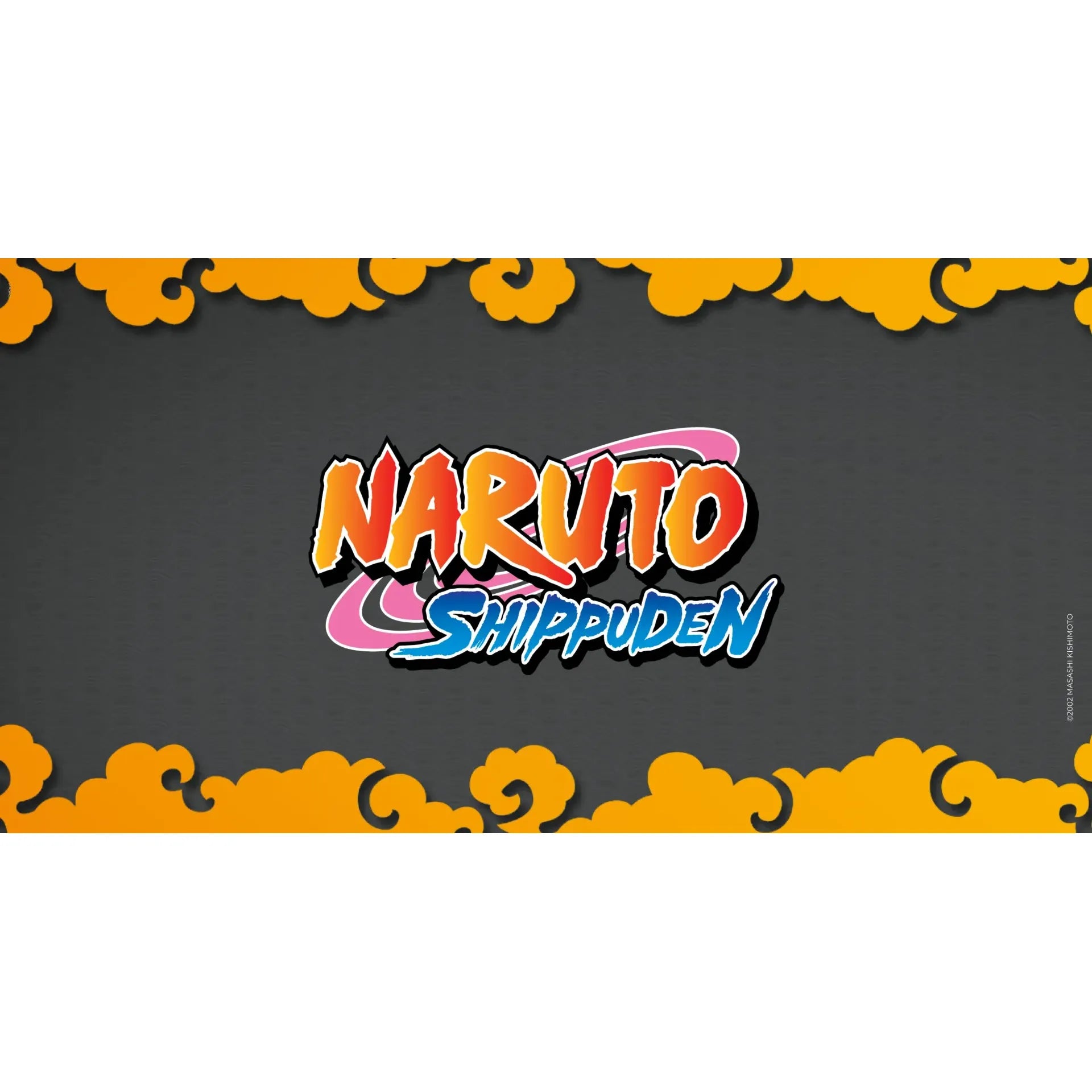 Official Naruto Mythos TCG Set 3 Akatsuki announcement banner for the game's first Naruto Shippuden set