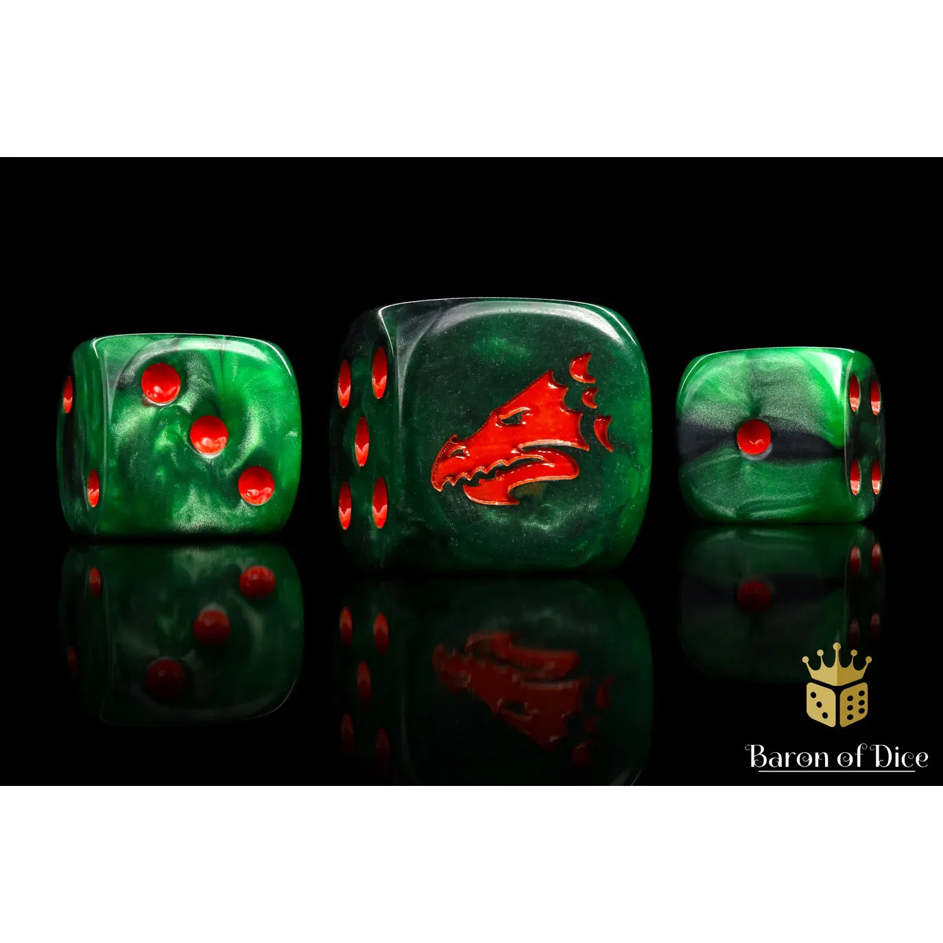 Drake - Green & Red (Round Corner) - Baron of Dice