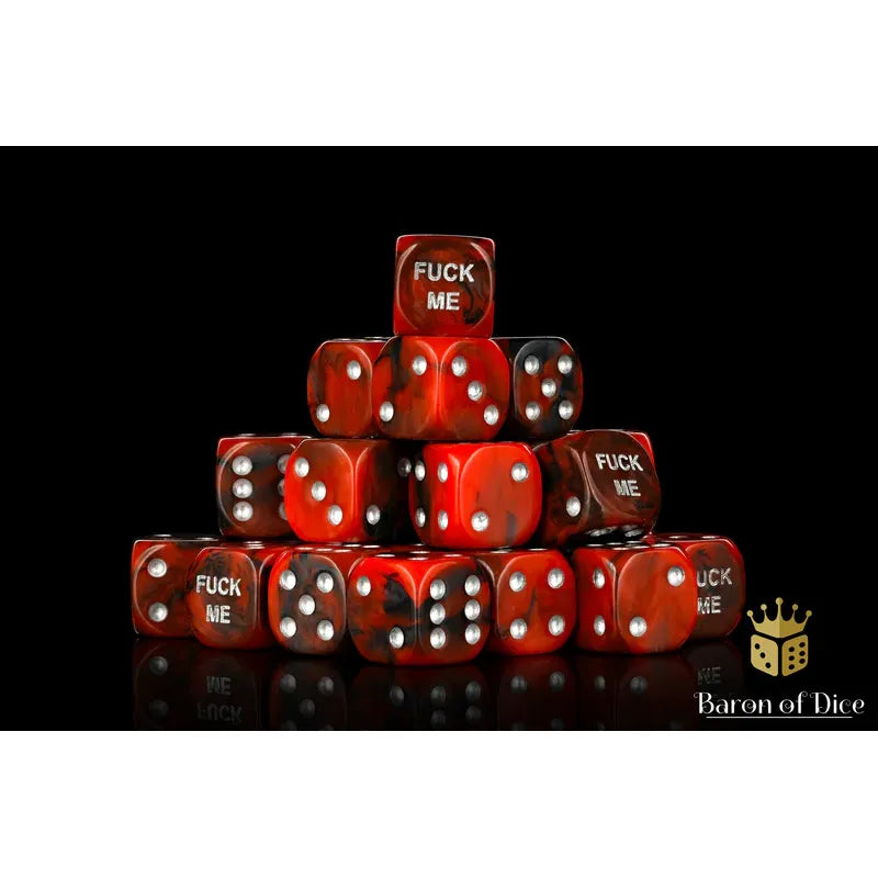F*** Me Dice (Red, Round Corner) - Baron of Dice - War Games USA