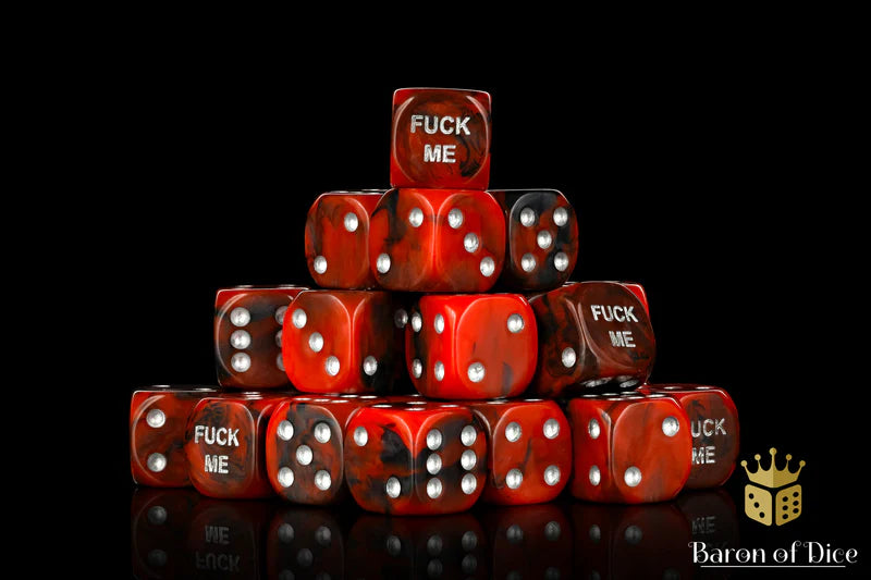 F*** Me Dice (Red, Round Corner) - Baron of Dice - War Games USA