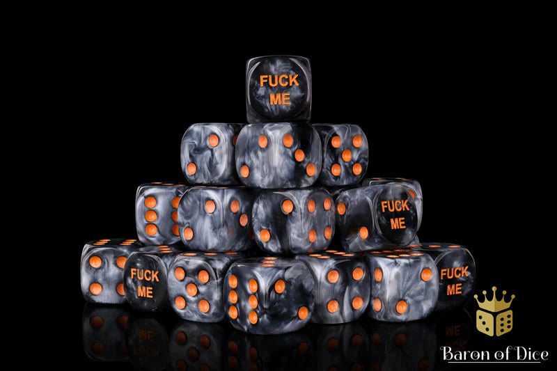 F*** Me Dice (Steel, Round Corner) - Baron of Dice - War Games USA