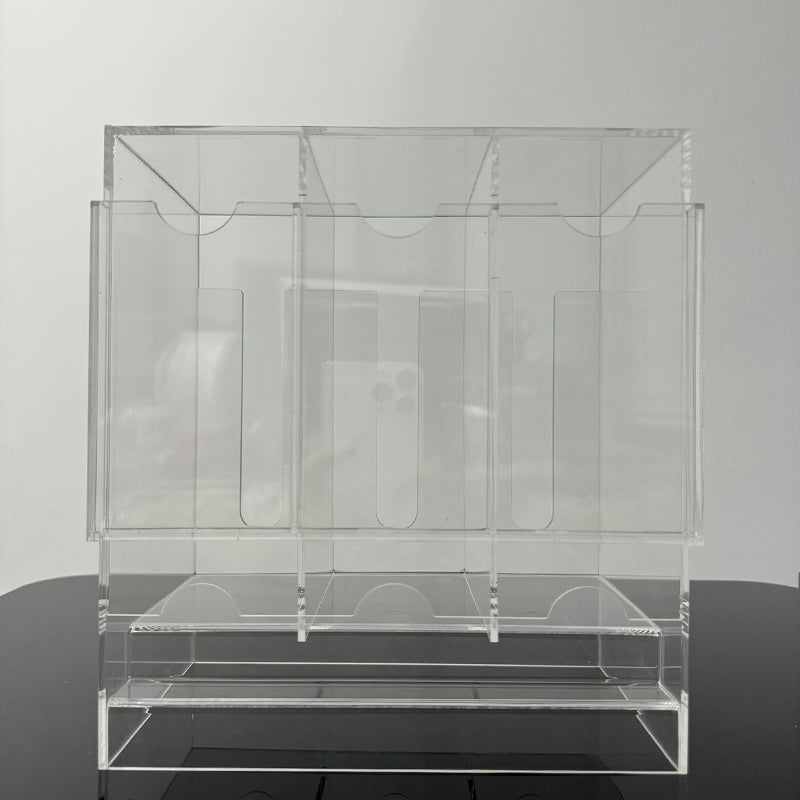 Acrylic 3-Slot Booster Pack Dispenser — Fits Pokémon & MTG Packs