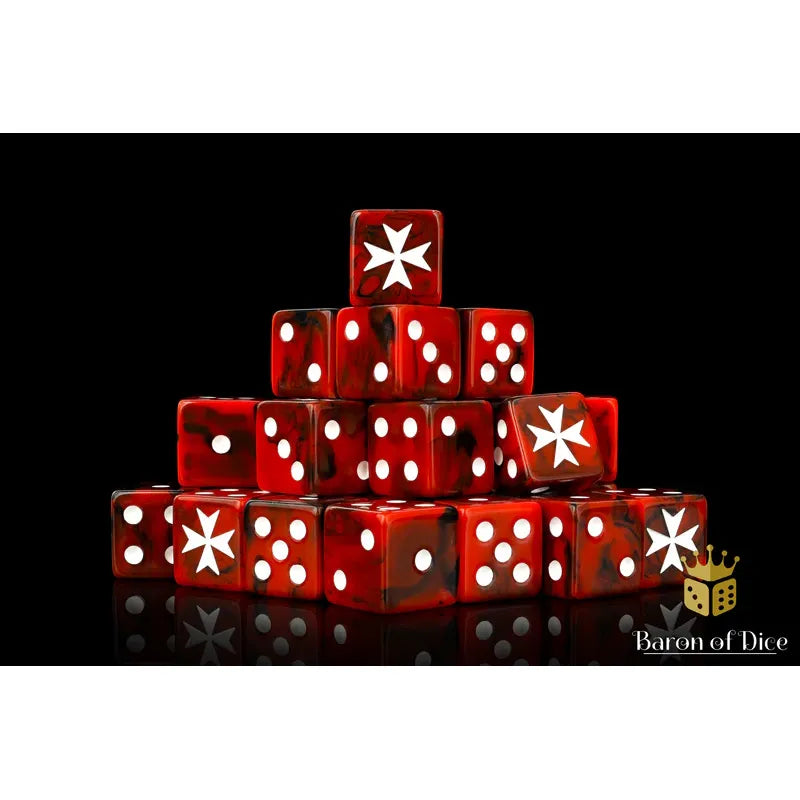 Knights Templar (Red, Square Corner) - Baron of Dice - War Games USA