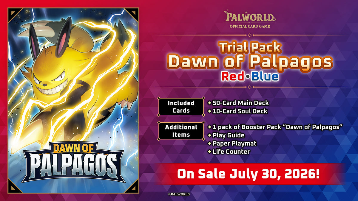 Palworld TCG Dawn of Palpagos Red•Blue Trial Deck box