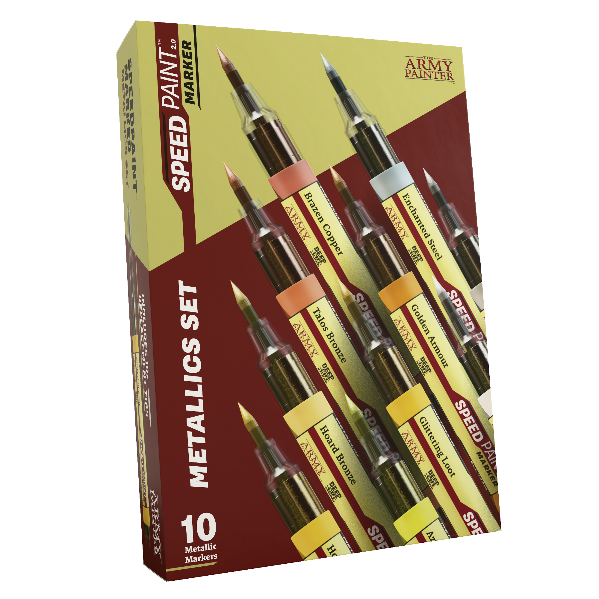 The Army Painter Speedpaint Marker Metallics Set — 10 brush-free metallic Felt-Tech markers in gold, silver, bronze and copper