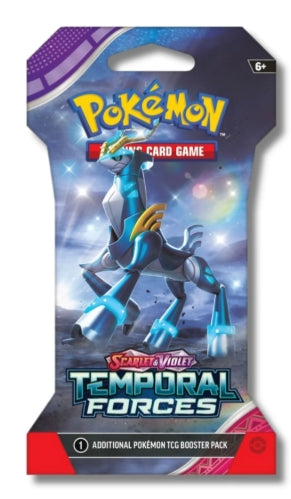 Pokemon Scarlet & Violet Temporal Forces sleeved booster pack containing 10 TCG and 1 basic energy card.