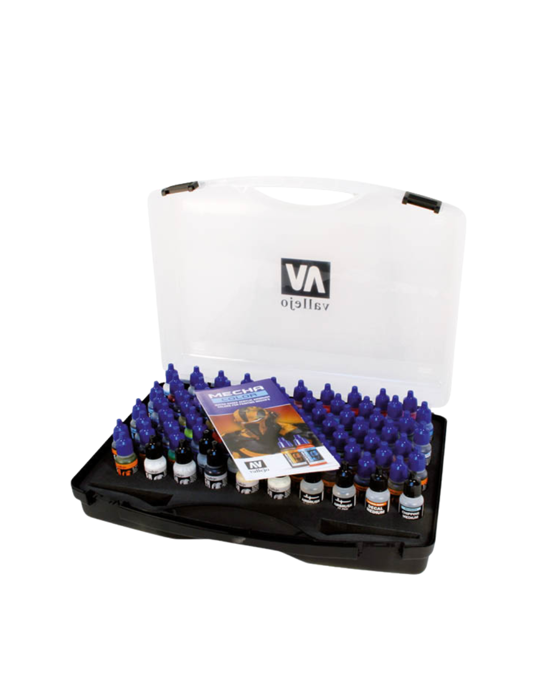 Vallejo Mecha Color Case – 80 Acrylic Paints for Models & Gunpla - War Games USA