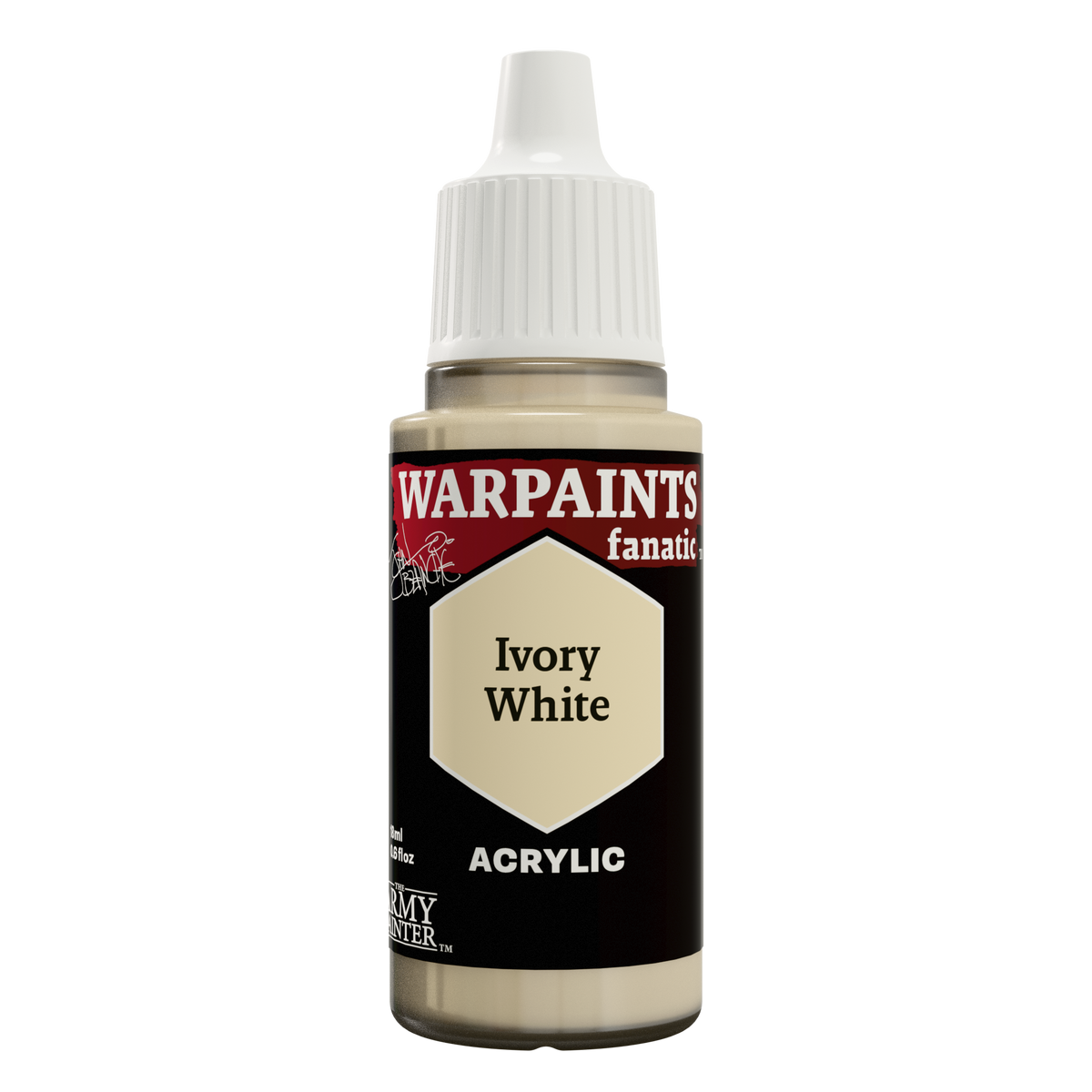 The Army Painter Masterclass John Blanche Ivory White, Warpaints Fanatic acrylic, 18ml dropper bottle, WP4001P.