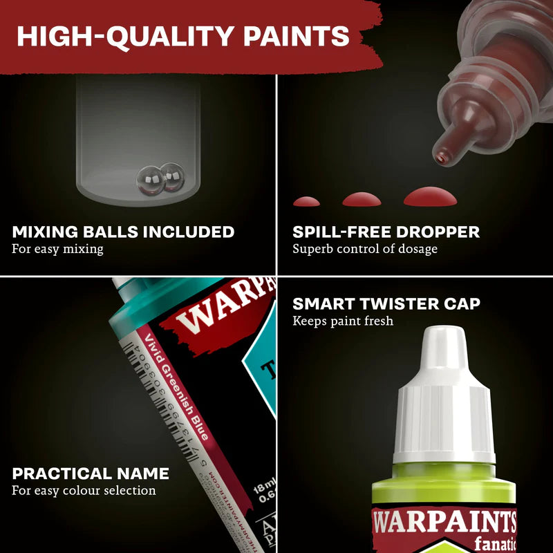 The Army Painter Warpaints Fanatic Wargamers Paint Set with 102 vibrant miniature paints and brushes for tabletop gaming.