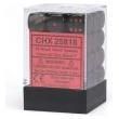 Chessex: d6 Cube 12mm opaque black dice with red pips, 36 pieces.