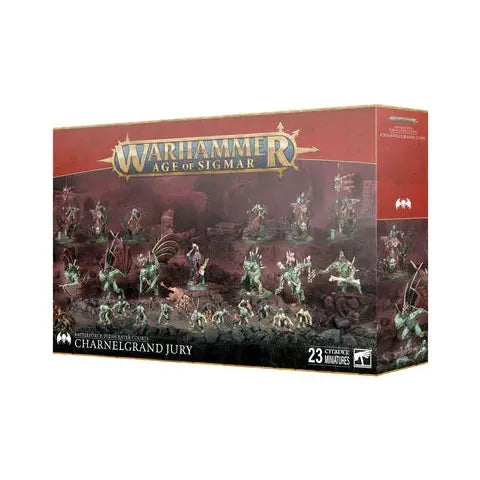 Warhammer Age of Sigmar Flesh-Eater Courts Charnelgrand Jury Battleforce box set with 23 miniatures.