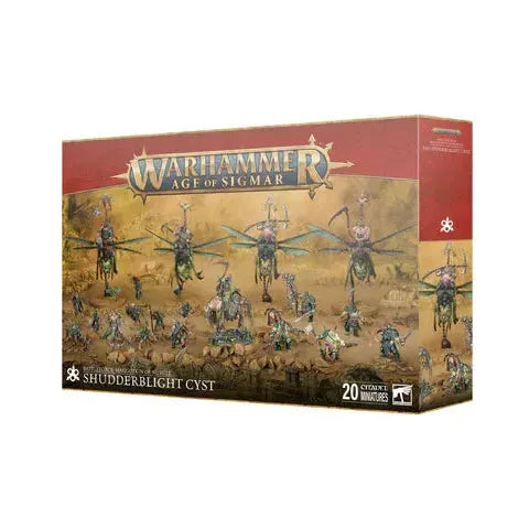 Warhammer Age of Sigmar Maggotkin of Nurgle Shudderblight Cyst Battleforce box with 20 plastic miniatures.