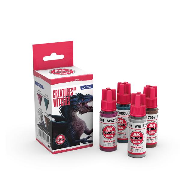 AK-Interactive: Quick Gen Acrylic Contrast -Creatures And Witches (Quick Gen Set) - War Games USA
