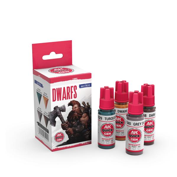 AK-Interactive: Quick Gen Acrylic Contrast -Dwarfs (Quick Gen Set) - War Games USA