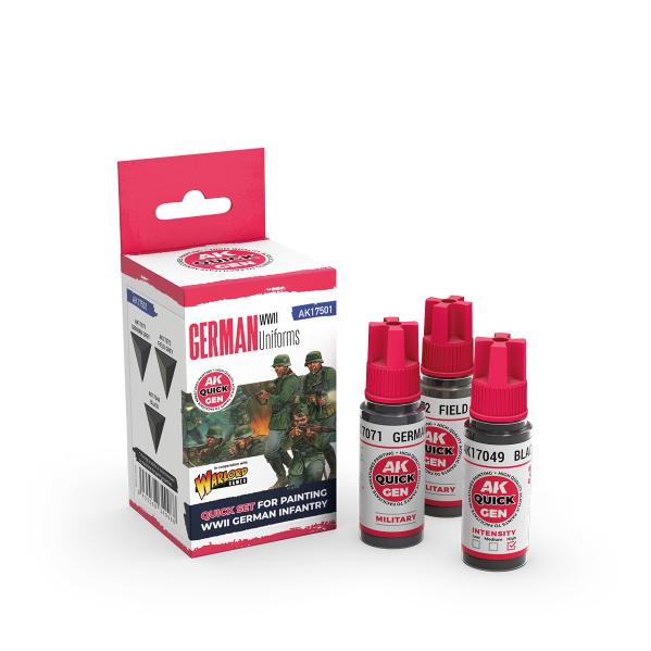AK-Interactive: Quick Gen Acrylic Contrast -German Uniforms (Quick Gen Set) - War Games USA