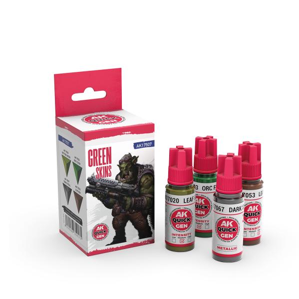 AK-Interactive: Quick Gen Acrylic Contrast -Green Skins (Quick Gen Set) - War Games USA