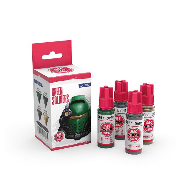 AK-Interactive: Quick Gen Acrylic Contrast -Green Soldiers (Quick Gen Set) - War Games USA