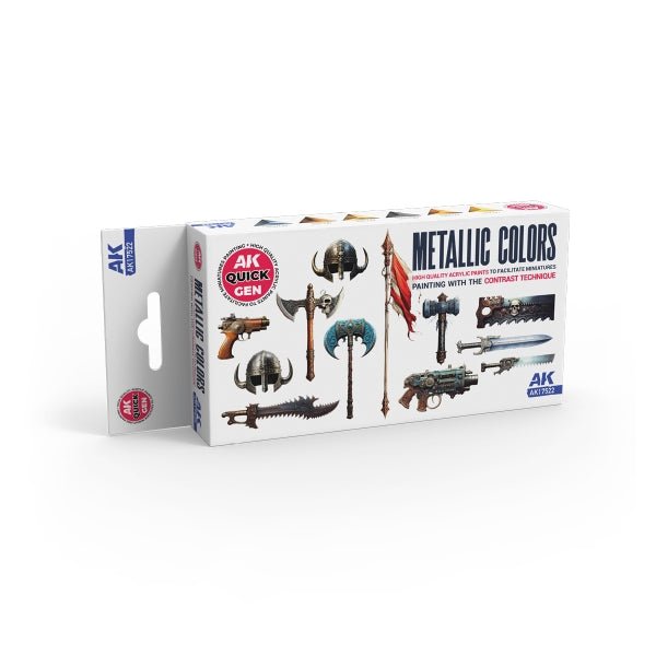 AK-Interactive: Quick Gen Acrylic Contrast -Metallics (Quick Gen Set) - War Games USA