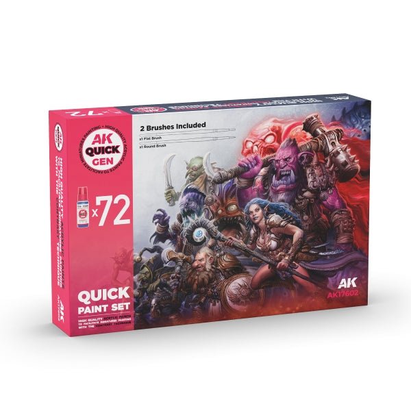 AK-Interactive: Quick Gen Acrylic Contrast -Quick Paint Set 72 Quick Gen Colors - War Games USA
