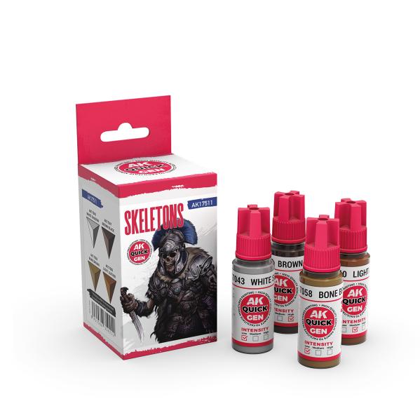 AK-Interactive: Quick Gen Acrylic Contrast -Skeletons (Quick Gen Set) - War Games USA