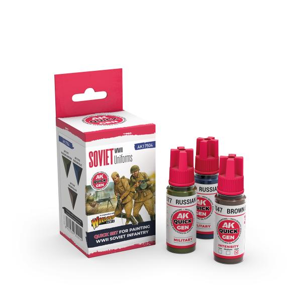 AK-Interactive: Quick Gen Acrylic Contrast -Soviet Uniforms (Quick Gen Set) - War Games USA