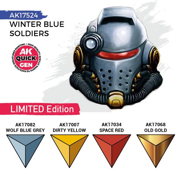 AK-Interactive: Quick Gen Acrylic Contrast -Winter Blue Soldiers (Quick Gen Set) - War Games USA