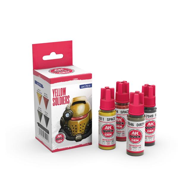 AK-Interactive: Quick Gen Acrylic Contrast -Yellow Soldiers (Quick Gen Set) - War Games USA