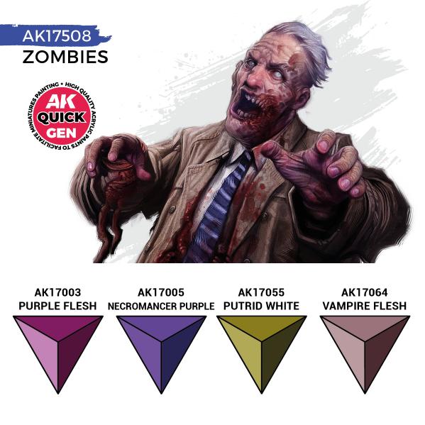 AK-Interactive: Quick Gen Acrylic Contrast -Zombies (Quick Gen Set) - War Games USA