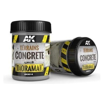 AK-Interactive TERRAINS CONCRETE acrylic texture for dioramas, 250ml.