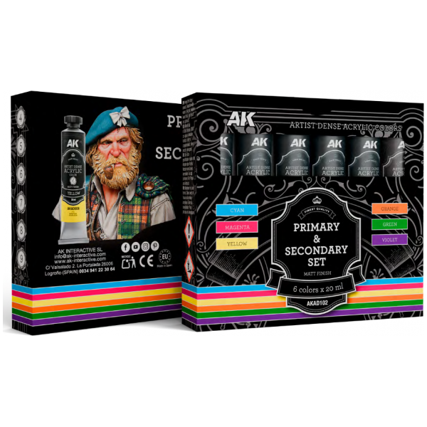 Artist Dense Acrylic Color - Primary & Secondary Set - War Games USA