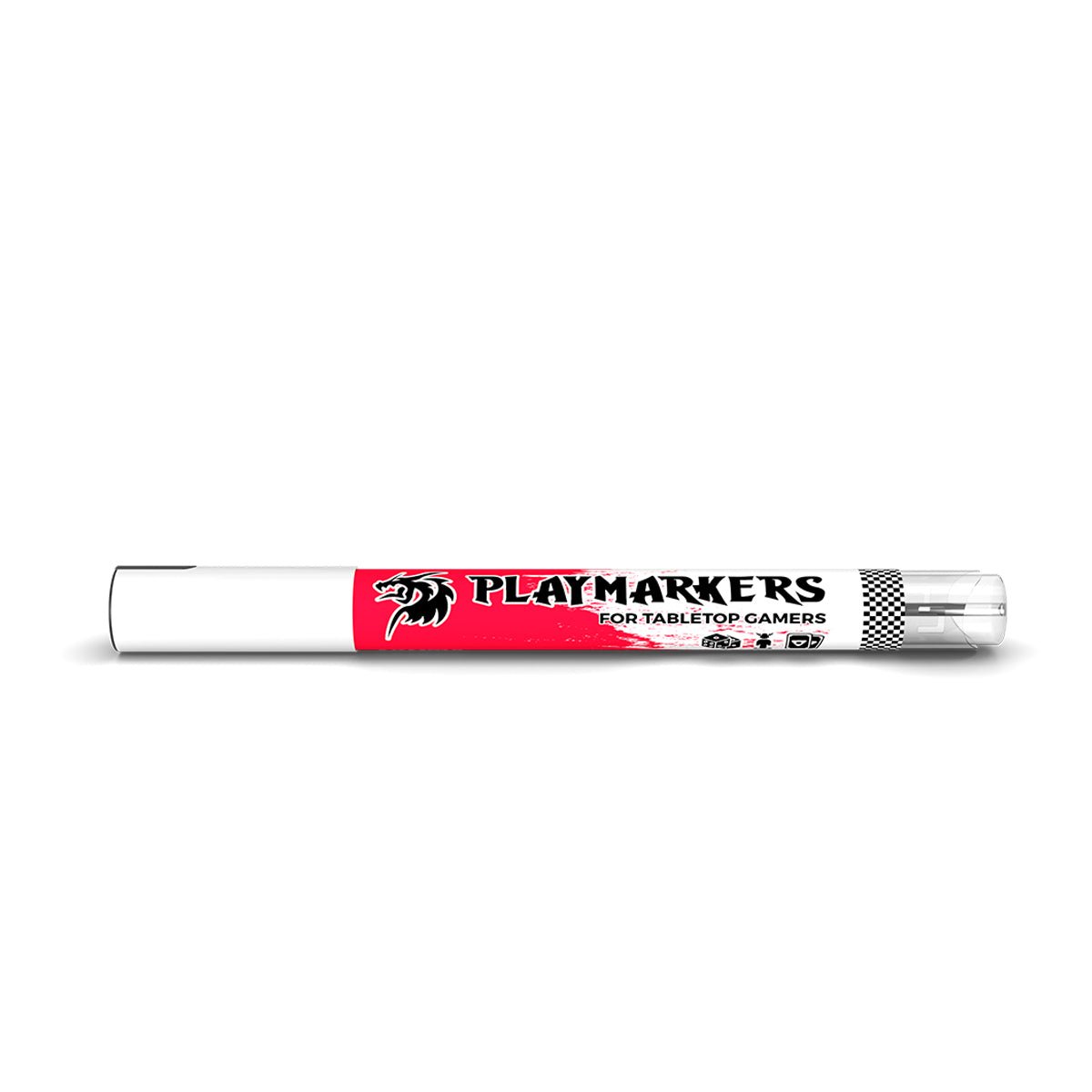 Acrylic paint marker with brush tip for modelers and gamers, red color.