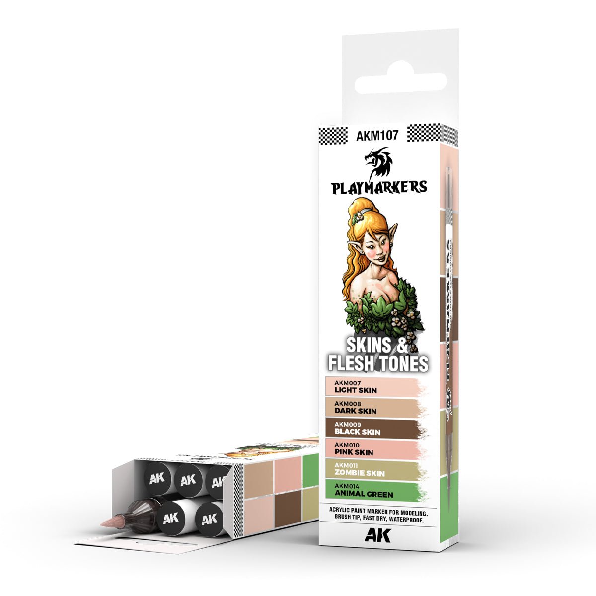SKINS & FLESH TONES Playmarker Set for painting figures with six diverse skin colors.