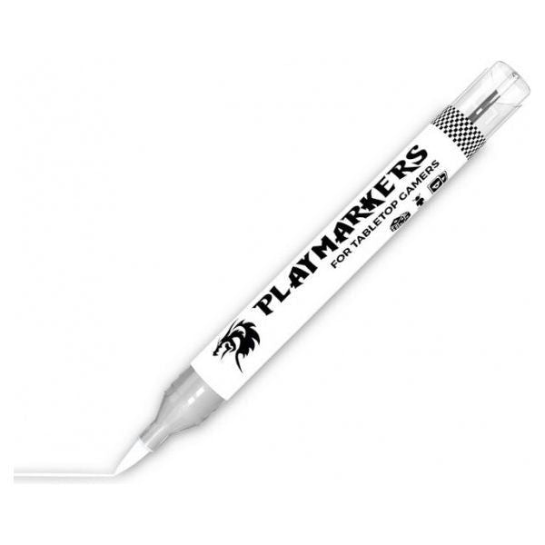 WHITE- PLAYMARKER acrylic paint marker with brush tip for modelers and gamers, fast-drying and water-resistant.