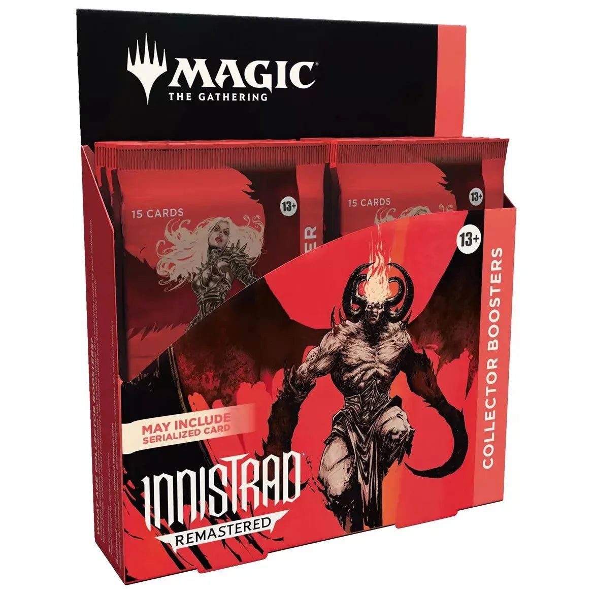 Magic the Gathering Innistrad Remastered Collector Booster Box with 12 boosters and foil cards.
